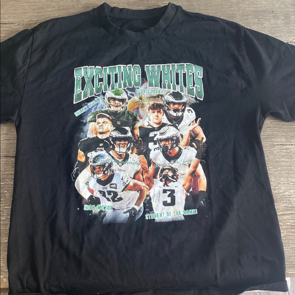Black Graphic T-Shirt with Exciting Whites Design